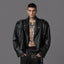 Unisex Black Oversized Biker Leather Jacket