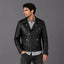 Men Black Quilted Motorcycle Leather Jacket