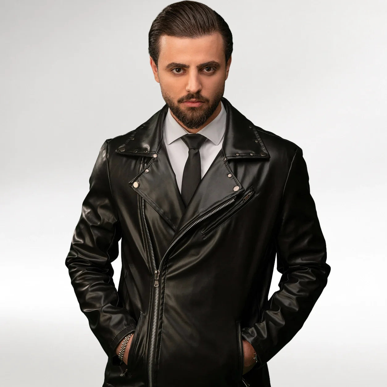 Men's Biker Leather Jackets, Women Genuine Leather Jacket