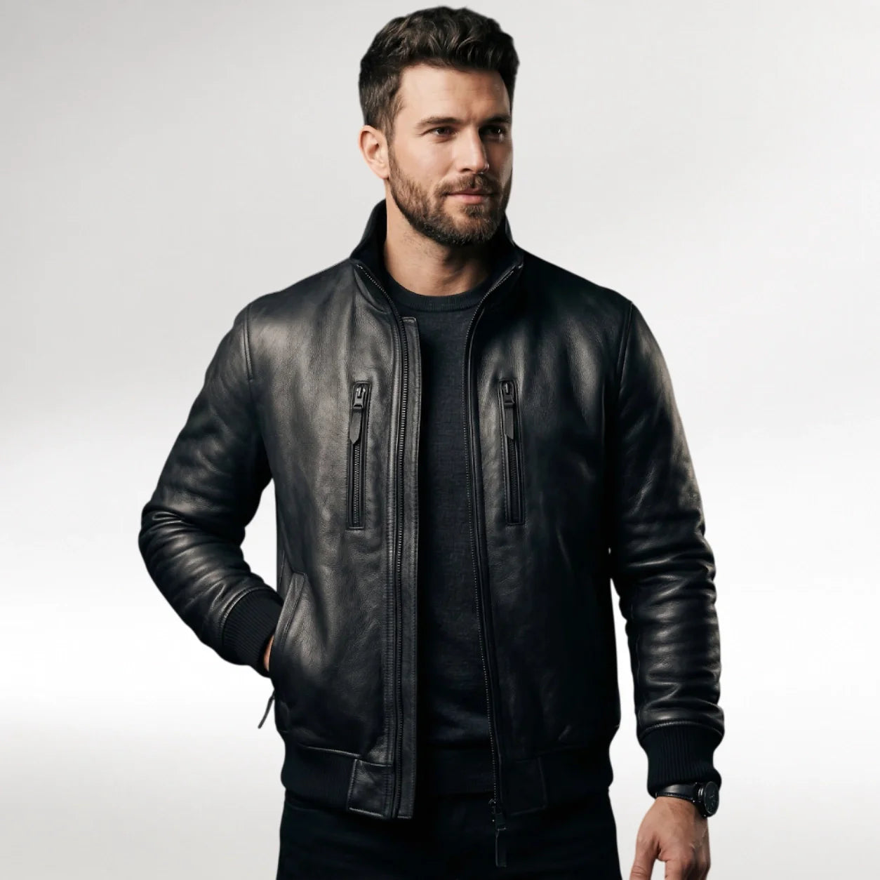 Men's Bomber Leather Jackets, Men Bomber Jackets
