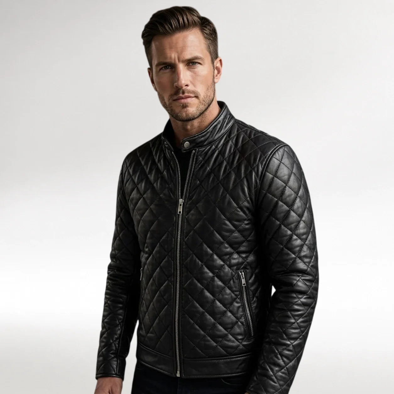 Men's Quilted Jackets, Men's Quilted Genuine Leather Jackets