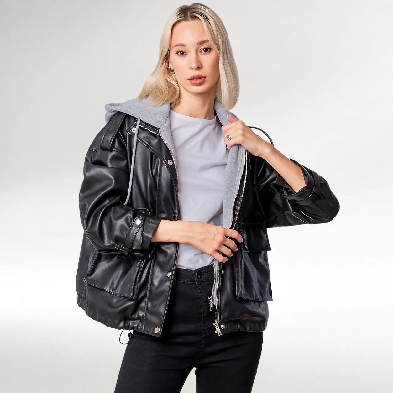 Women's Genuine Leather Jackets, Women Biker Leather Jackets, Women Biker Jackets, Women Hooded Leather Jackets, Women Genuine Hooded Leather Jackets