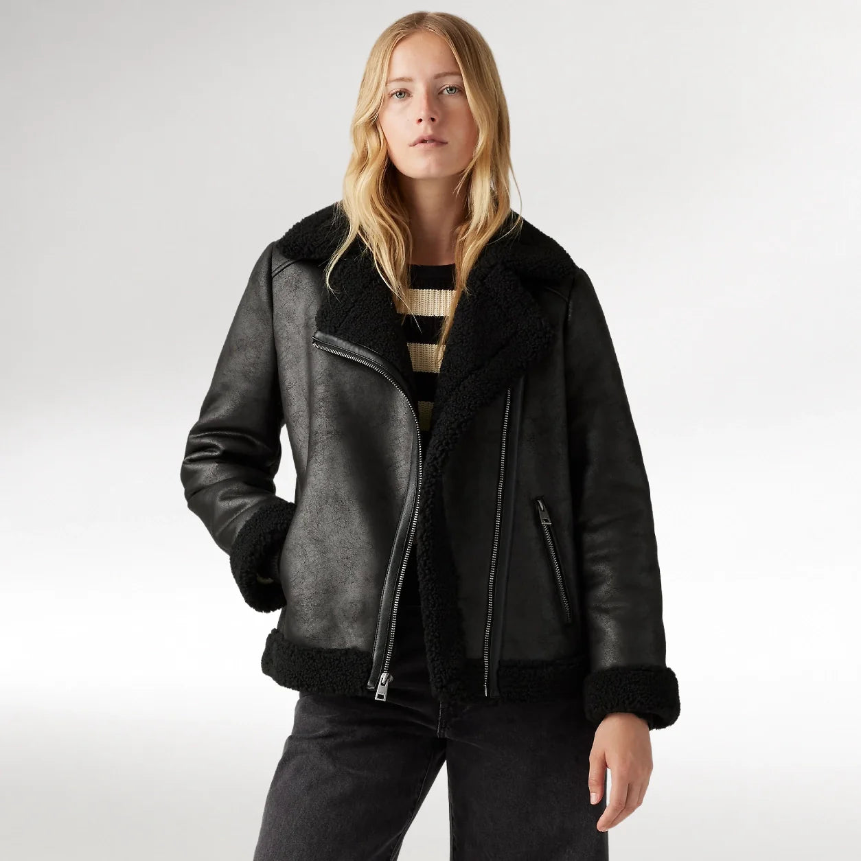 Women's Shearling Leather Jackets, Women's Genuine Shearling Coats, Women's Shearling Leather Jackets