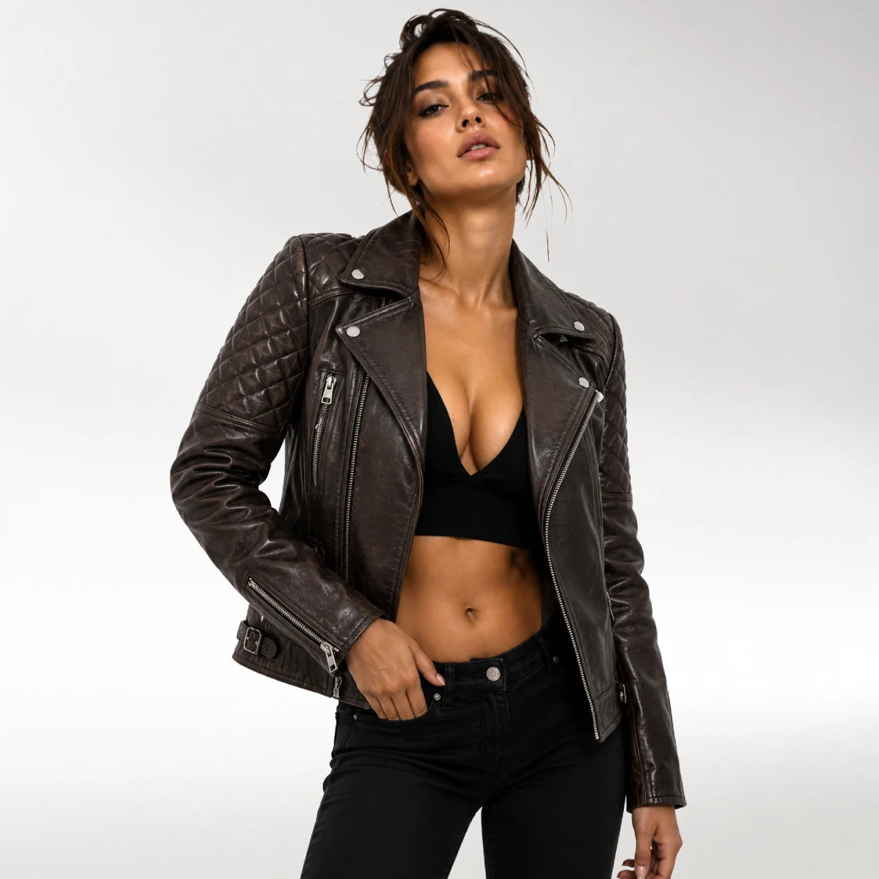 Women's Quilted Jackets, Women's Quilted Genuine Leather Jackets
