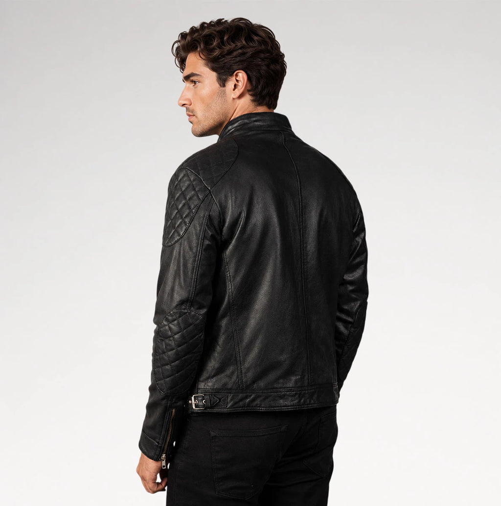 Guerriero Black Leather Biker Jacket
