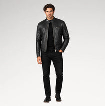 Guerriero Black Leather Biker Jacket