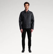 Motore Matte Black Leather Biker Jacket