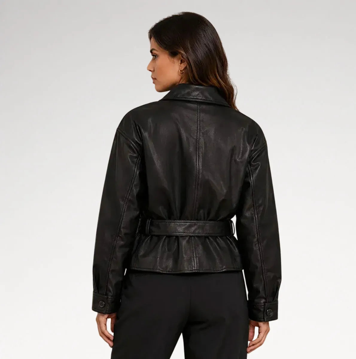 Nerina Classe Black Cowhide Leather Jacket Secondary image