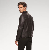 Agnello Classic Black Sheepskin Leather Jacket