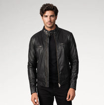 Guerriero Black Leather Biker Jacket