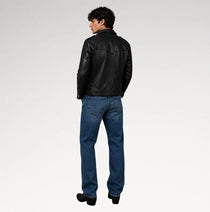 Stileto Black Slim Fit Biker Leather Jacket