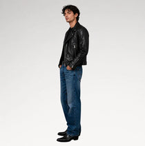 Strada Black Motorcycle Leather Jacket
