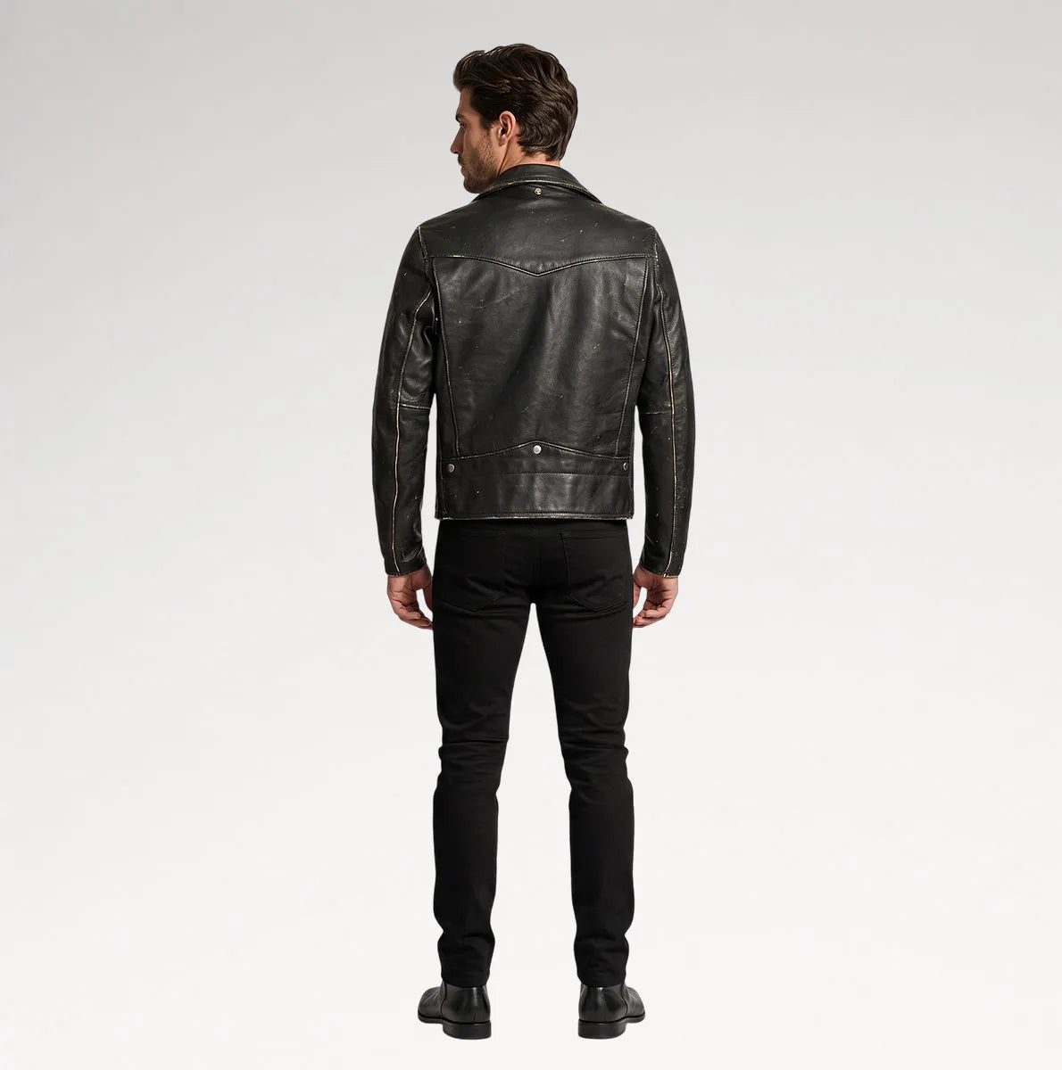 Asfalto Distressed Brown Motorcycle Leather Jacket Secondary image