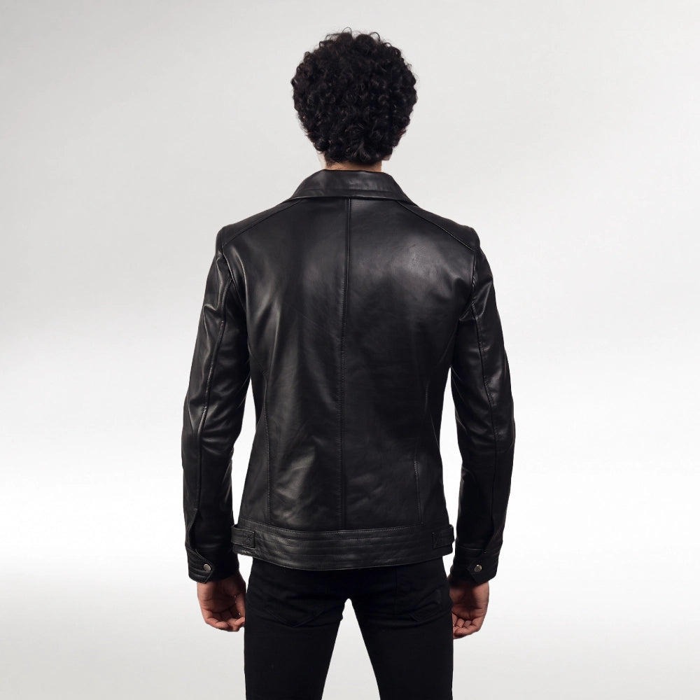 Centauro Black Biker Leather Jacket