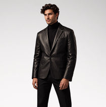 Uomo Sartoriale Black Lambskin Blazer