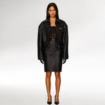 Ribelle Dark Brown Oversized Biker Leather Jacket