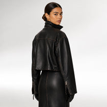 Ribelle Dark Brown Oversized Biker Leather Jacket
