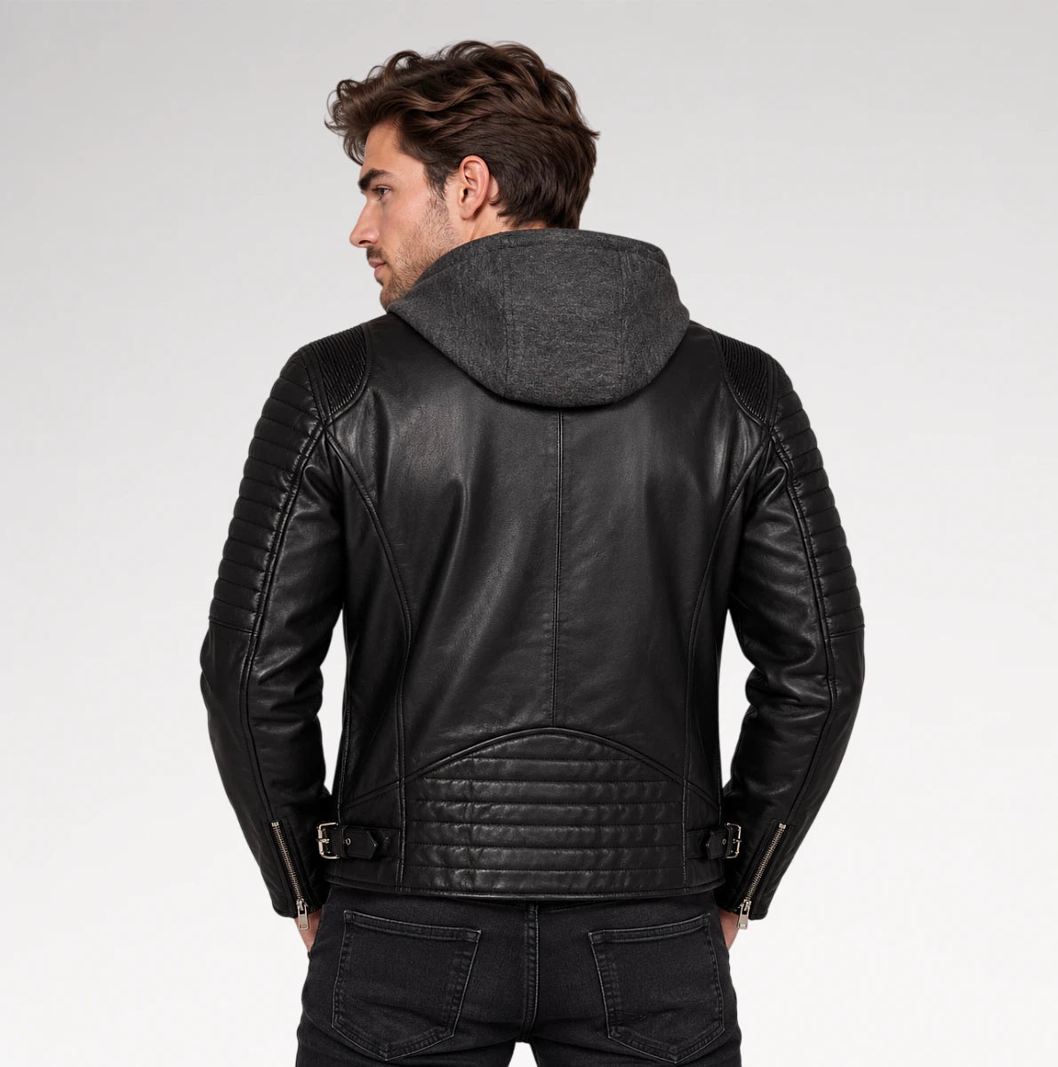 Chiodo Black Motorcycle Leather Jacket Secondary image