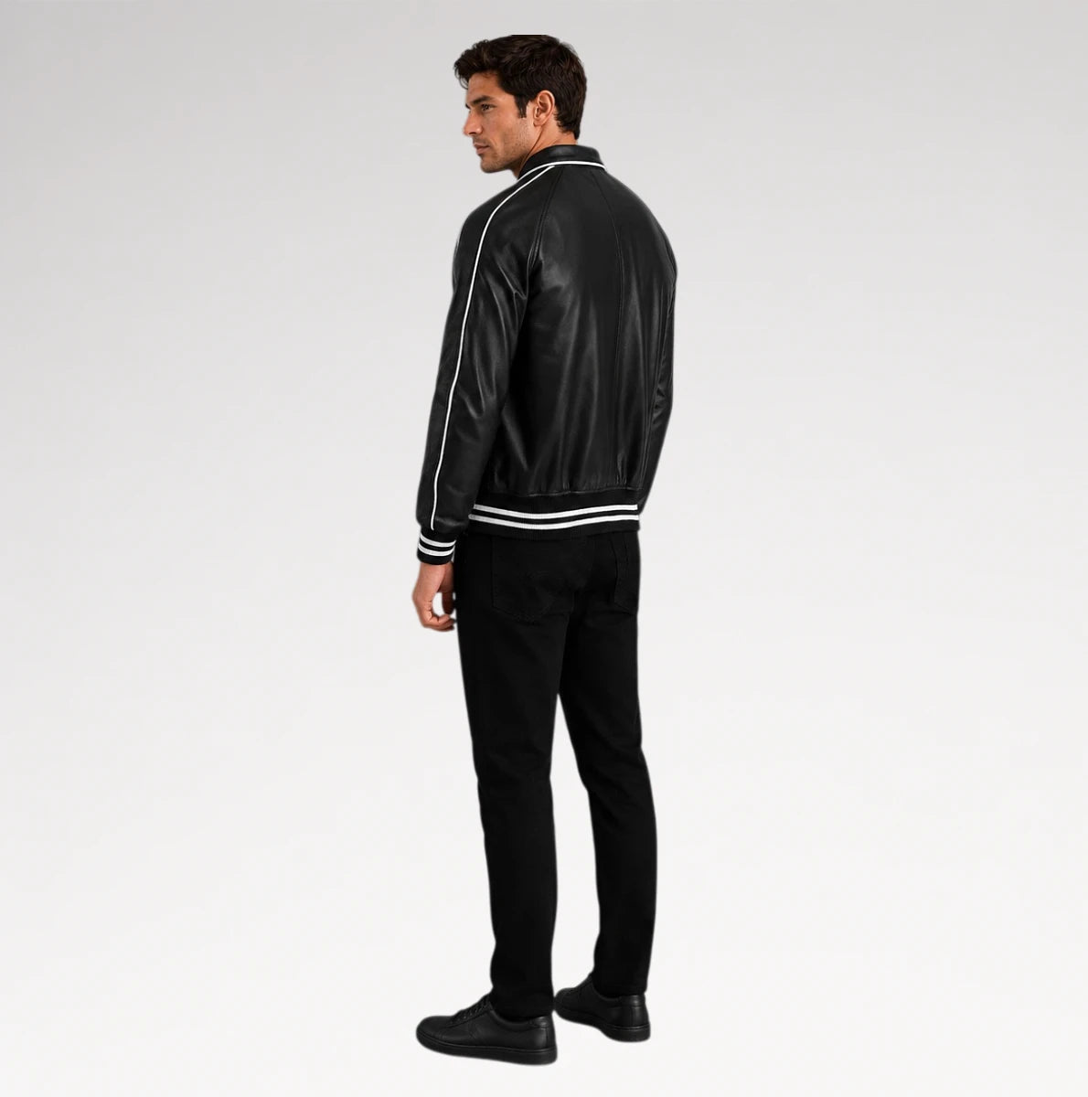 Cooper Black Varsity Leather Jacket Secondary image