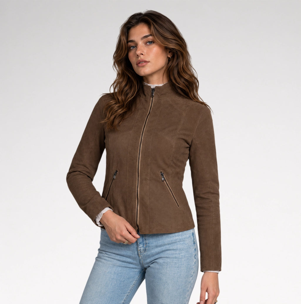 Soffice Slim Fit Suede Leather Jacket