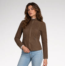Soffice Slim Fit Suede Leather Jacket