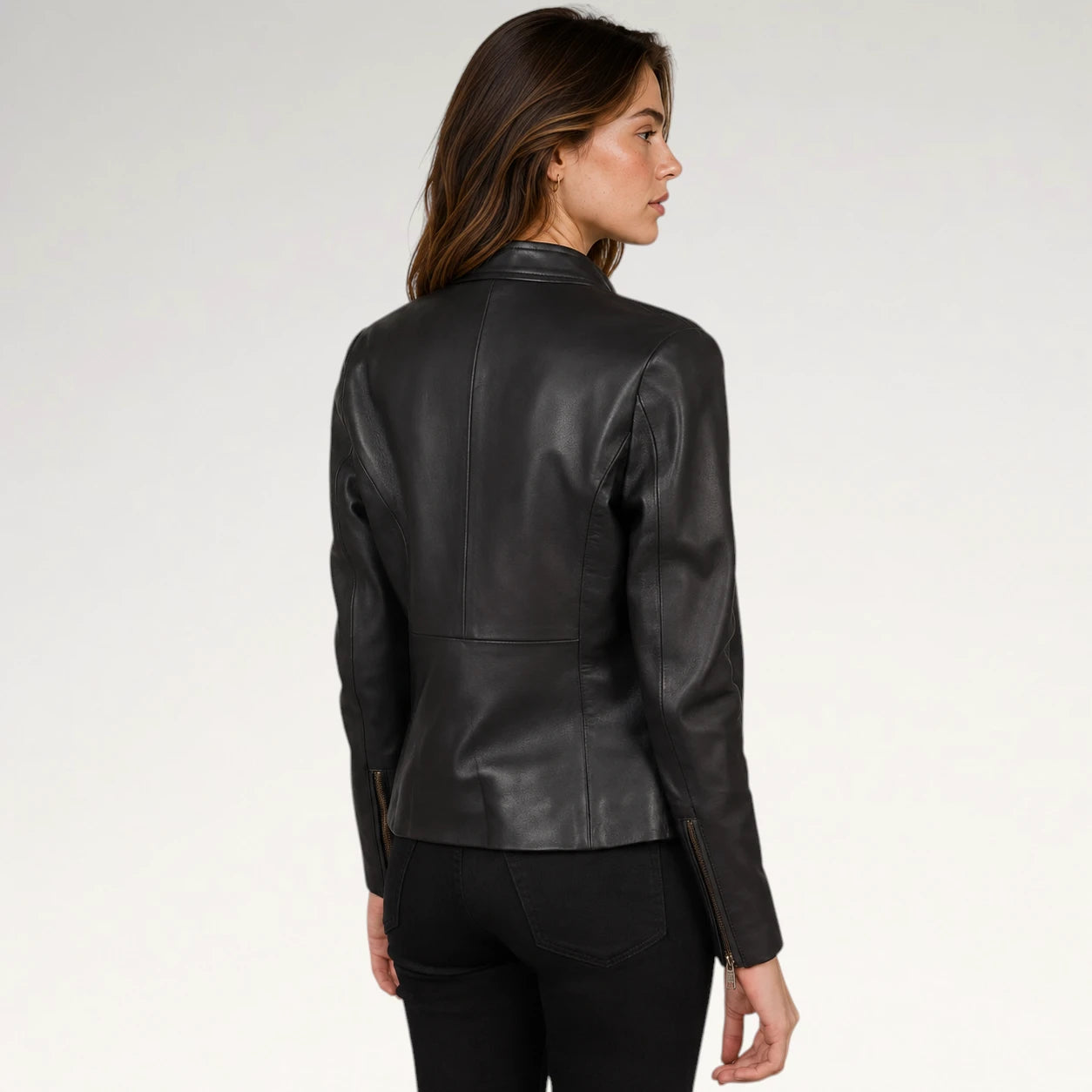 Eccellenza Brown Leather Cafe Racer Jacket Secondary image