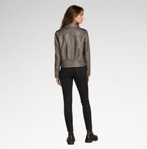 Finitura Distressed Grey Sheepskin Leather Jacket