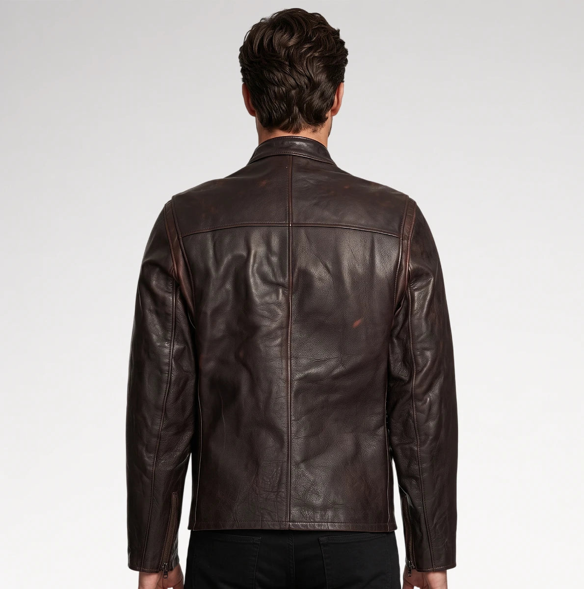 Giubbotto Dark Brown Cafe Racer Leather Jacket