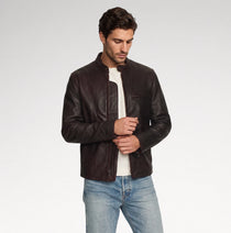 Giubbotto Dark Brown Cafe Racer Leather Jacket
