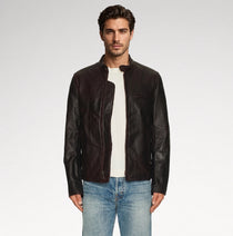Giubbotto Dark Brown Cafe Racer Leather Jacket