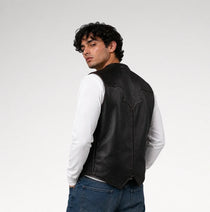 Torino Distressed Vintage Dark Brown Cowhide Leather Vest