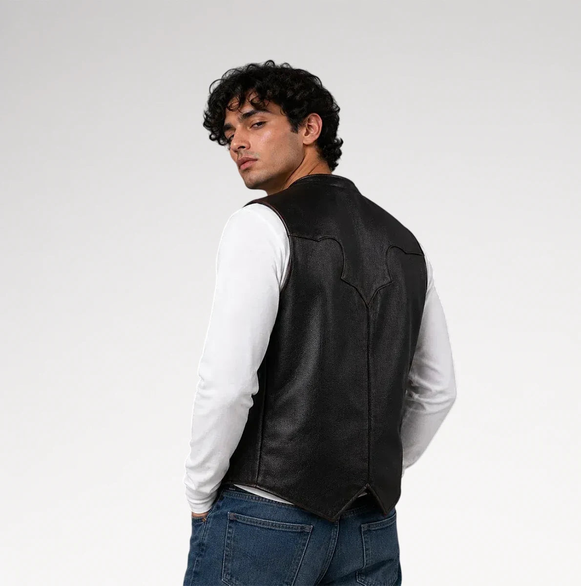 Torino Distressed Vintage Dark Brown Cowhide Leather Vest