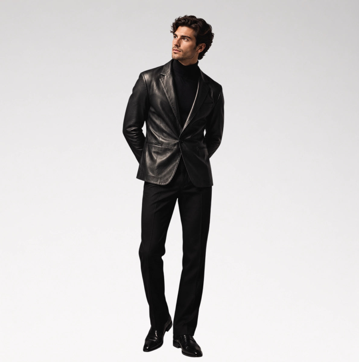 Uomo Sartoriale Black Lambskin Blazer