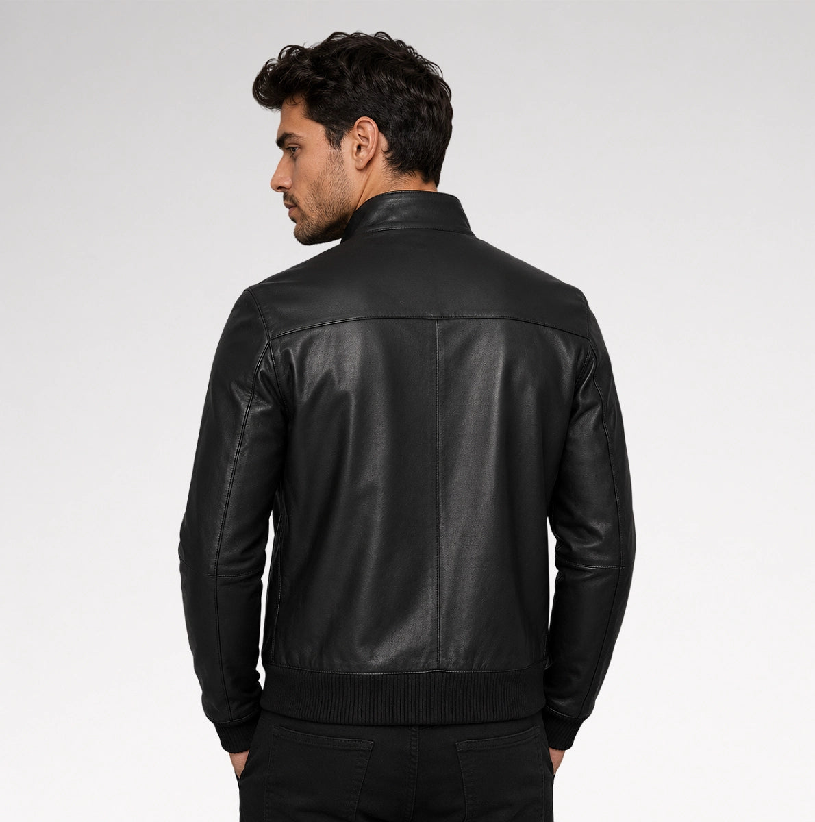 Volo Black Bomber Leather Jacket