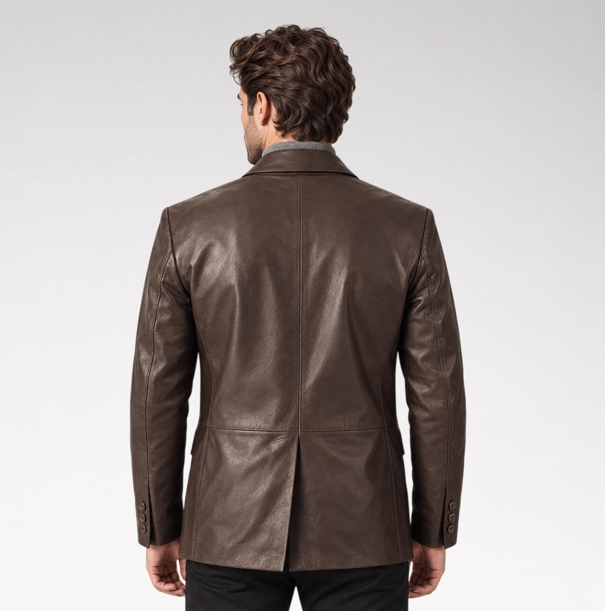 Cioccolato Lambskin Leather Blazer Secondary image