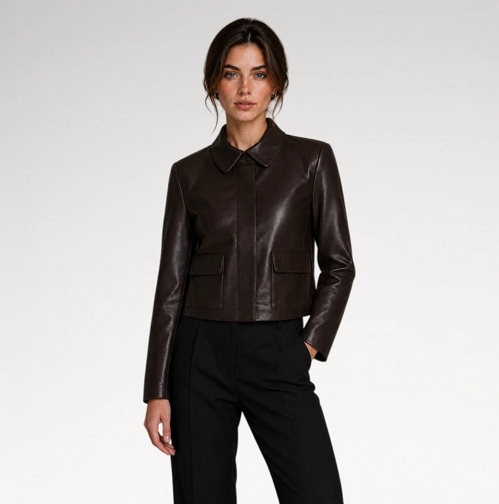 Modello Chocolate Slim fit Faux Leather Jacket