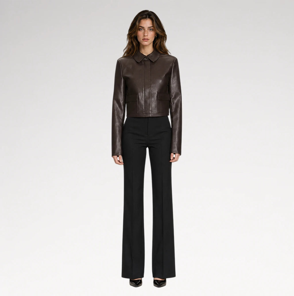 Modello Chocolate Slim fit Faux Leather Jacket