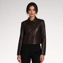 Modello Chocolate Slim fit Faux Leather Jacket
