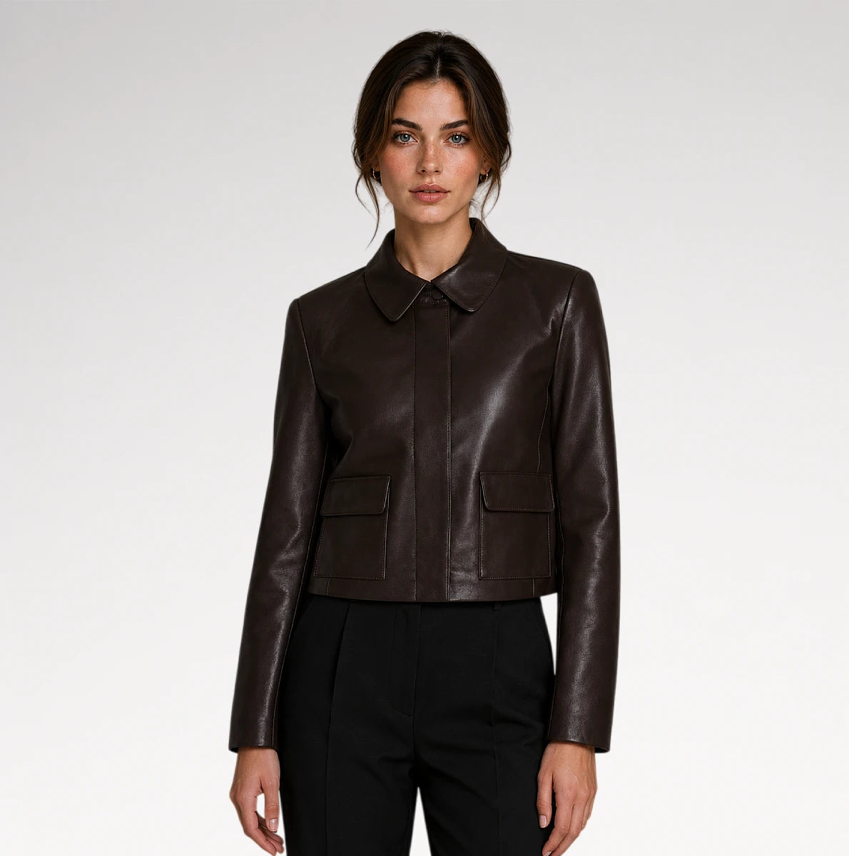 Modello Chocolate Slim fit Faux Leather Jacket