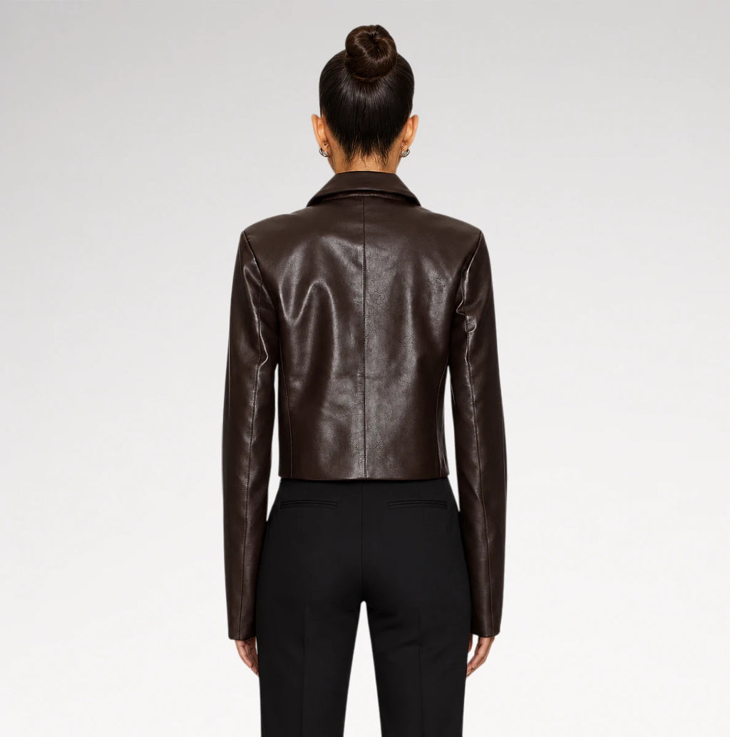 Modello Chocolate Slim fit Faux Leather Jacket