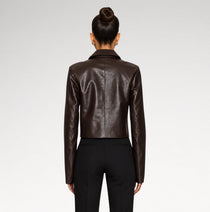 Modello Chocolate Slim fit Faux Leather Jacket