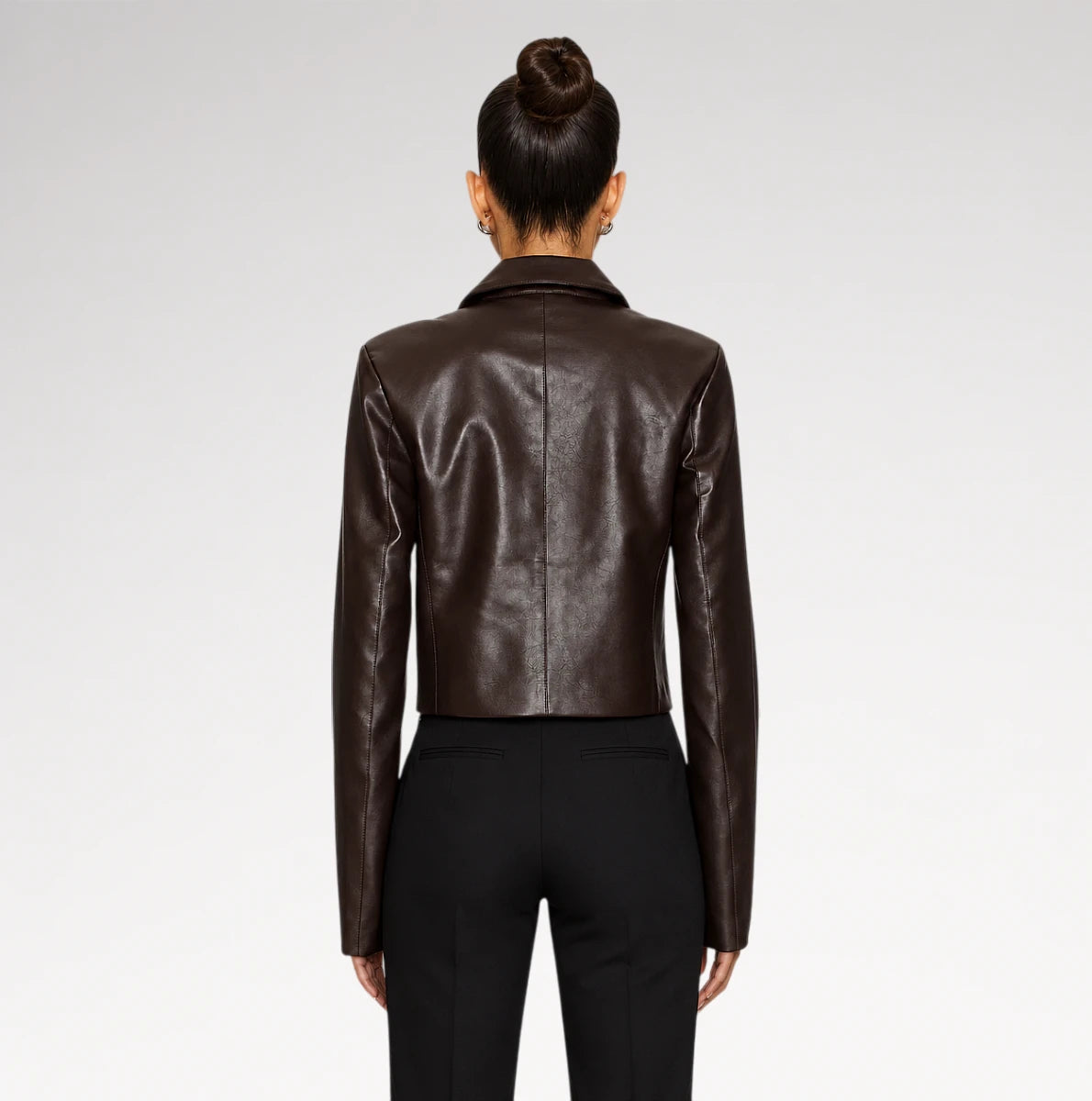 Modello Chocolate Slim fit Faux Leather Jacket