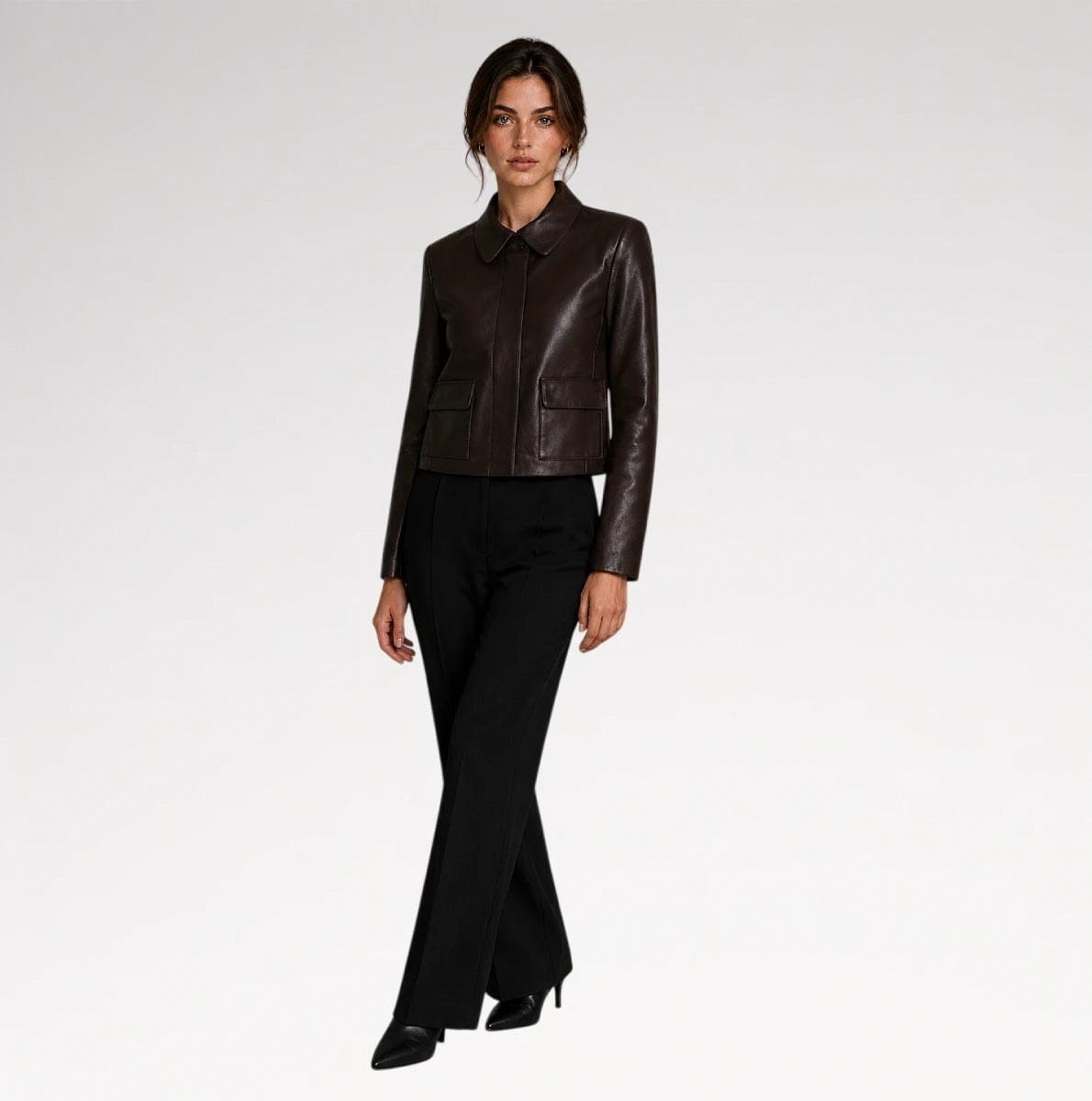 Modello Chocolate Slim fit Faux Leather Jacket