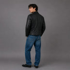 Men Black Motorcycle Leather Jacket