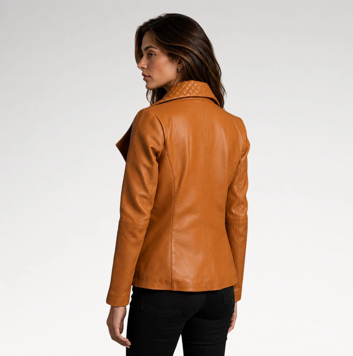 Orgoglio Tan Brown Leather Blazer Secondary image