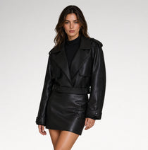 Passanti Black Lapel Leather Jacket