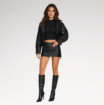 Passanti Black Lapel Leather Jacket