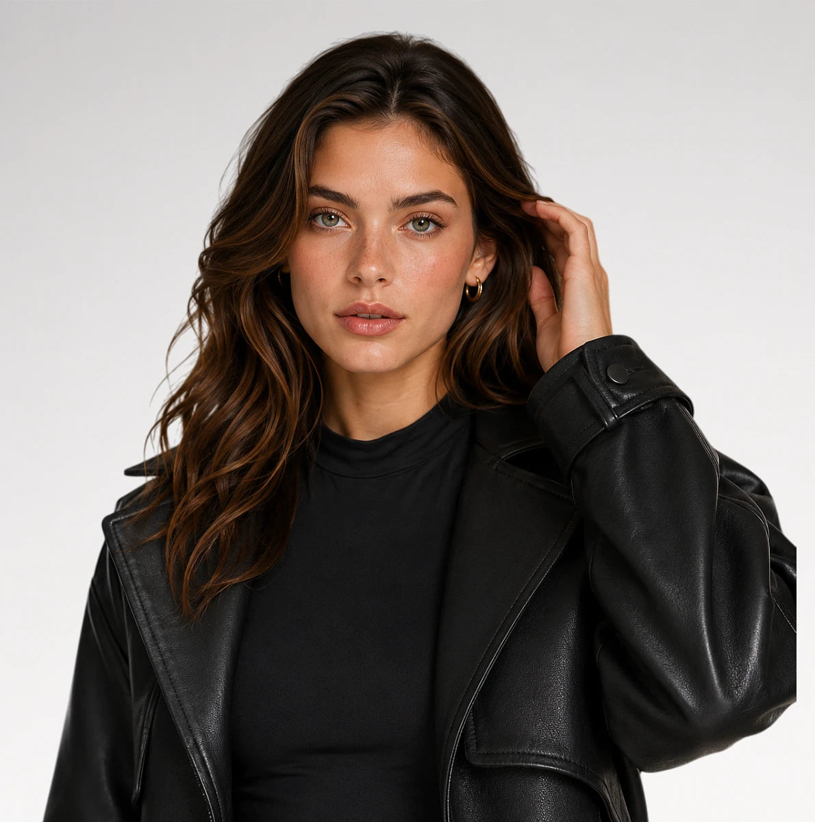 Passanti Black Lapel Leather Jacket