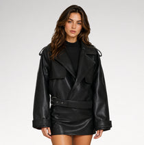 Passanti Black Lapel Leather Jacket