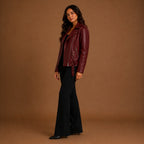 Women Motorcycle Leather Jacket